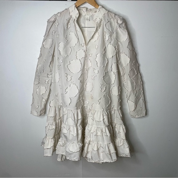 H&M off white ruffle skirt dress S - Picture 2 of 11